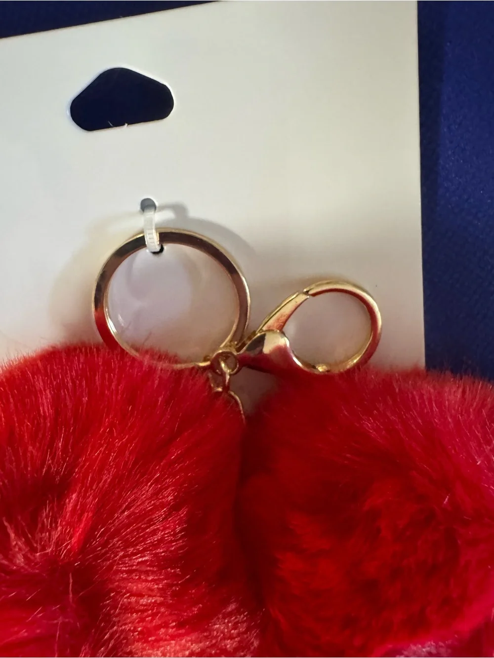 I ❤️ You Forever 21 Bright Red Heart shaped Fuzzy Pom Keychain Bag charm - NWT
